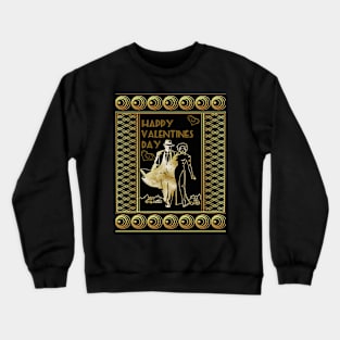 Art Deco Valentines Day Couple Crewneck Sweatshirt